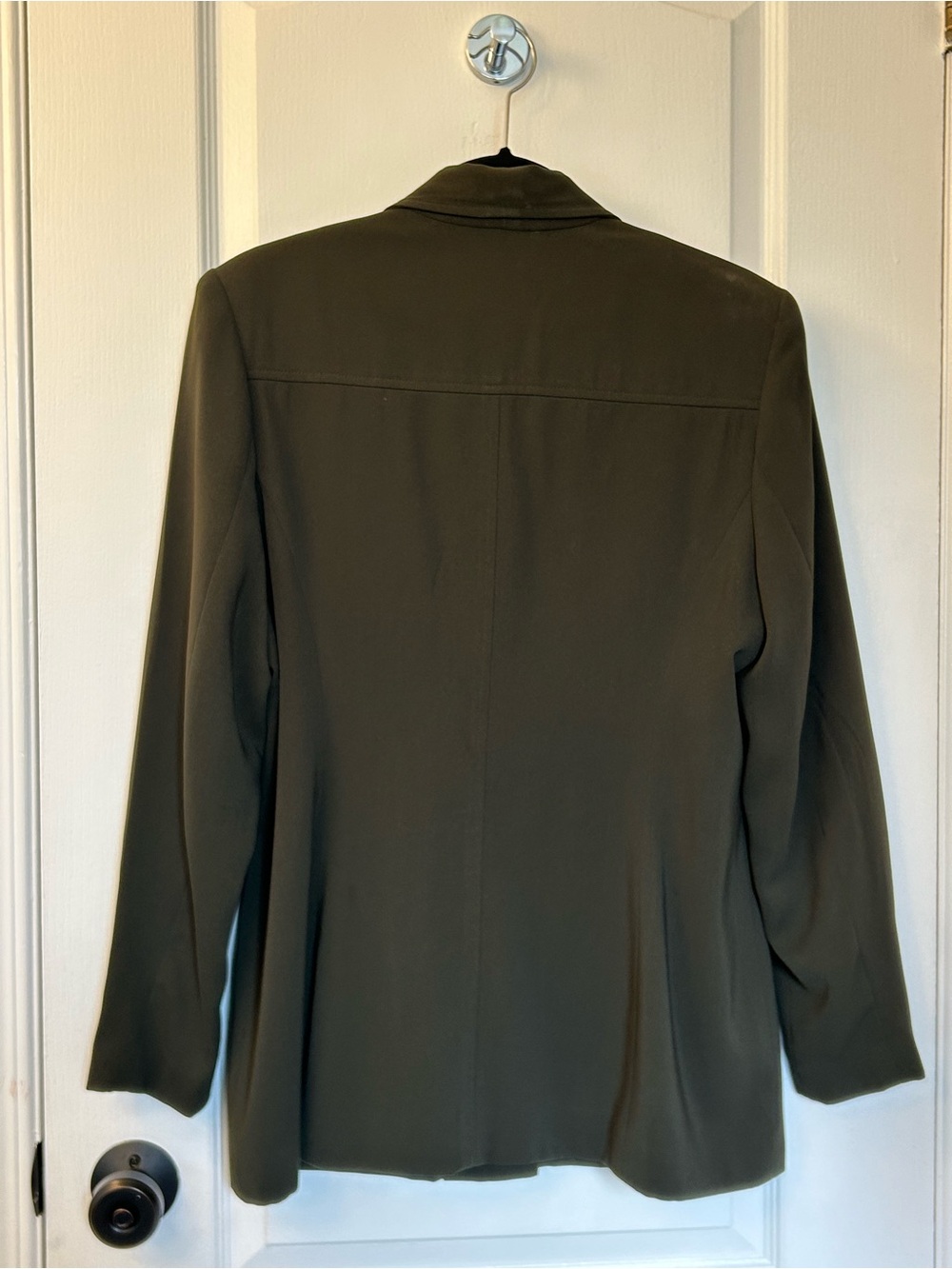 Jacob Olive Green Button-Front Military Feminine Structured Women’s Blazer - Picture 7 of 7